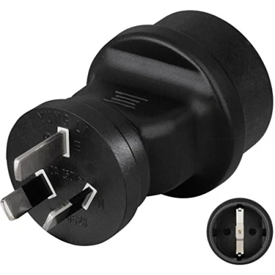 Image de Hama Travel Adapter Plug Adaptateur secteur NEMA 1 15 (M) pour CEE 7/4 (F) noir Australie, Chine
