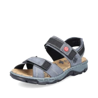 Afbeelding van Rieker dames trekking Sandalen blauw grijs 68851 14