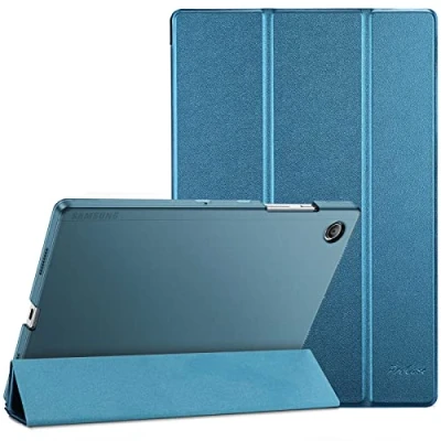 Afbeelding van ProCase Hoes voor Galaxy Tab A8 Case 10,5 inch 2021 (SM X200 SM X205), Trifold Hoesje Beschermhoes Smart Folio Cover met Translucent Back Shell (Teal)