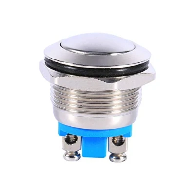 Afbeelding van Momentschakelaar, 19 mm, tuimelschakelaar, metaal, waterdicht, startknop, vergrendelingsknop, aan/uit schakelaar, 12 V, 3 A, van messing