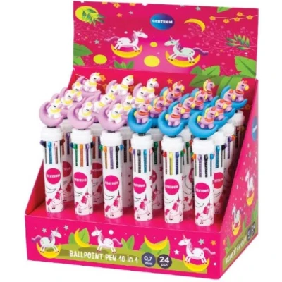 Afbeelding van 24 balpennen 10 kleuren unicorn 80260
