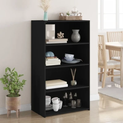 Afbeelding van Hoge kast 70x41x124 cm bewerkt hout zwart