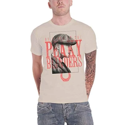 Afbeelding van Peaky Blinders Red Logo Tommy Heren T shirt M Creme