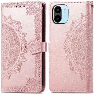 Afbeelding van iMoshion Hoesje Met Pasjeshouder Geschikt voor Xiaomi Redmi A2 / A1 Mandala Bookcase Rosé Goud