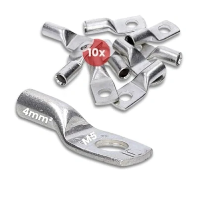 Afbeelding van 10 stuks Kalitec HR4 5 standaard buiskabelschoenen 4 mm² M5 I zonder kijkgat Made in Germany