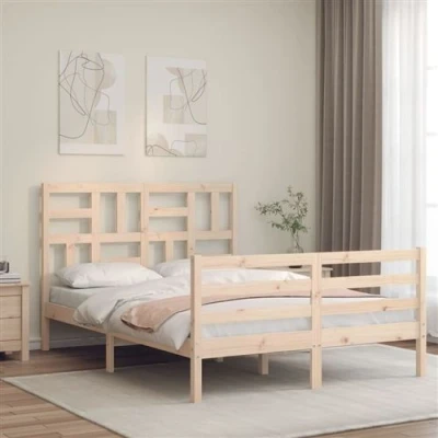Image de vidaXL Cadre de lit avec tête 120x200 cm bois massif