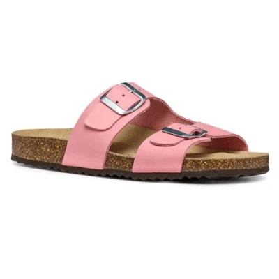 Afbeelding van Geox D Brionia L platte sandalen voor dames, Kleur: vlees.