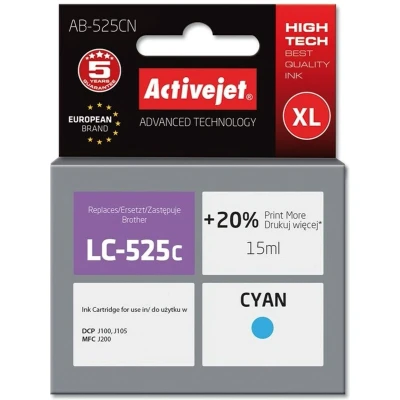 Afbeelding van Activejet AB 525CN inkt (vervanging voor Brother LC525C; Supreme; 15 ml; cyaan)
