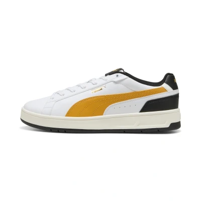 Image de PUMA Court Classico Sneakers Unisex, Chaussures, Blanc/Archive Doré/Noir, 44