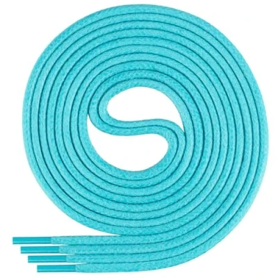Afbeelding van Di Ficchiano SW 03 turquoise 120 veters, rond, gewaxt, diameter 2 4 mm, voor stadsschoenen, wandelschoenen en leren schoenen, turquoise, cm/diameter 3 mm