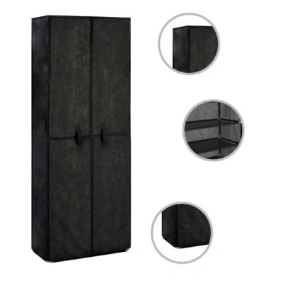 Afbeelding van vidaXL Schoenenkast 60x30x166 cm stof zwart