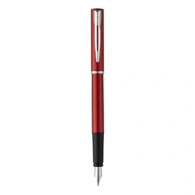 Image de WATERMAN Allure Stylo plume, laque rouge satinée, plume fine, cartouche encre bleu, Coffret cadeau