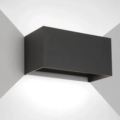 Afbeelding van 25 W led wandlamp voor buiten/binnen, IP65, waterdicht, modern, aluminium, zwart, 6500 K, koudwit, buiten, wandlamp, lichthoek verstelbaar