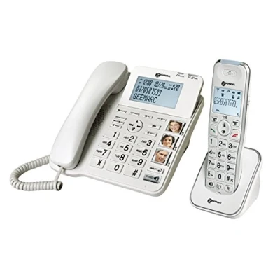 Afbeelding van Geemarc Amplidect 295 Combi bekabelde versterkte telefoon en extra handset met antwoordapparaat, krachtige beltoon grote toetsen voor senioren laag of gemiddeld gehoorverlies Franse versie