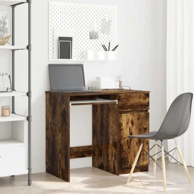 Afbeelding van vidaXL Bureau 86x49x76 cm spaanplaat gerookt eikenkleurig