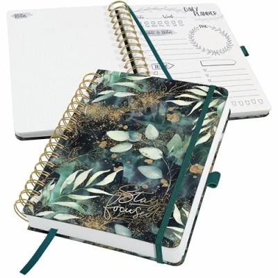 Afbeelding van Sigel dagplanner Jolie A5 Glamorous Leaves ongedateerd Engels SI JP203