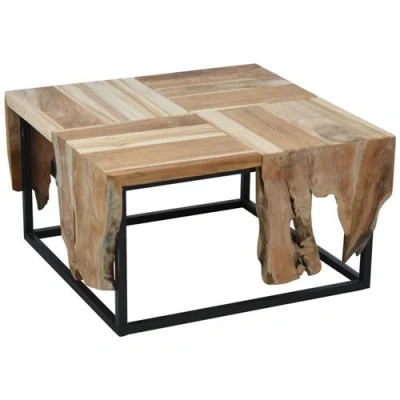 Afbeelding van Bijzettafel 65x65x35 cm teakhout