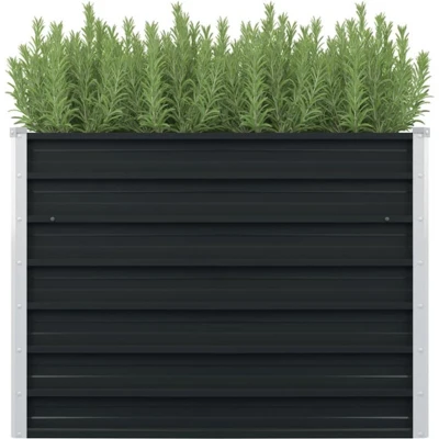 Afbeelding van Plantenbak verhoogd 100x100x77cm gegalvaniseerd staal antraciet