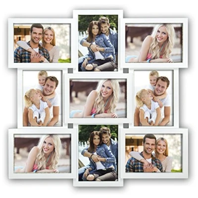 Afbeelding van ZEP Multi fotolijst Santander wit voor 9 foto&#039;s 13x18 (52x52cm) XB14W