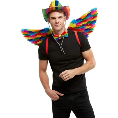Afbeelding van Engelen vleugels rainbow kleuren.