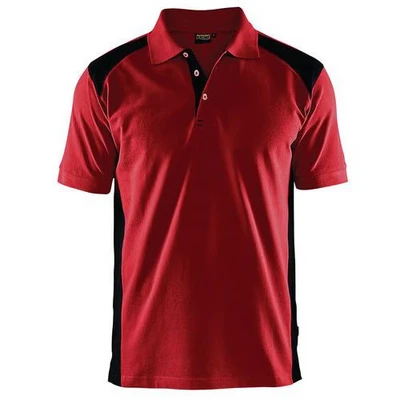 Image de Polo piqué rouge et noir