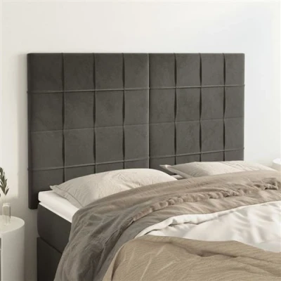 Afbeelding van vidaXL Hoofdborden 4 st 72x5x78/88 cm fluweel donkergrijs