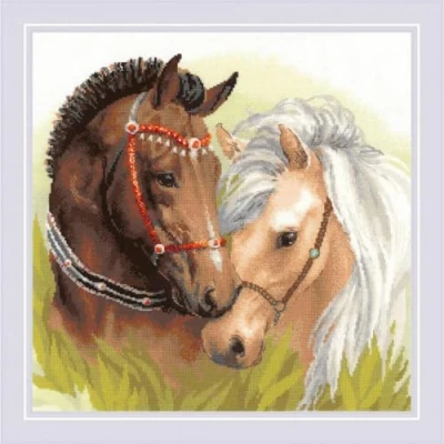 Afbeelding van Borduurpakket RIOLIS PAIR OF HORSES 40 x cm