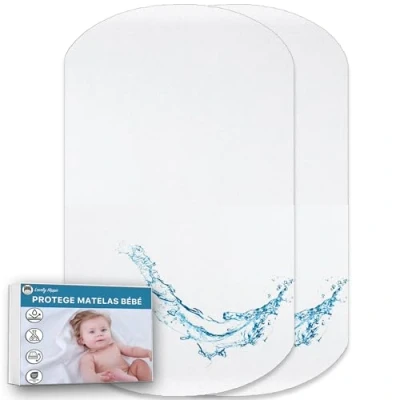 Afbeelding van Lovely Hippo matrasbeschermer Cododo 100% waterdicht, Öko Tex absorberende en ademende voor baby&#039;s zonder behandeling waterdicht (60 x 80 cm (2 stuks)