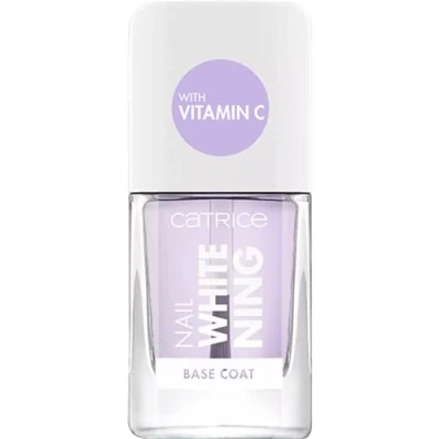 Afbeelding van Catrice Nail Whitening Base Coat, nagelverzorging, transparant, oplichtend, duurzaam, beschermend, lichtdoorlatend, acetonvrij, veganistisch, zonder microplasticdeeltjes (10,5 ml)