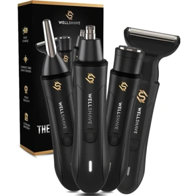 Afbeelding van Wellshave 4 In 1 Neustrimmer Ultimate All One Wenkbrauw en Oorhaar trimmer Neushaartrimmer voor mannen Vaderdag Cadeau