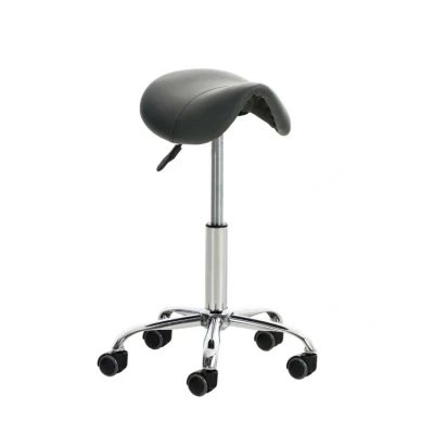Image de Tabouret de travail Reno en similicuir Assise ergonomique Sans dossier Pivotant Couleur Gris