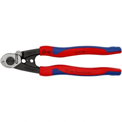 Image de KNIPEX 95 62 190 pince coupante en acier forgé avec poignées multi composants mm