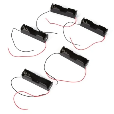 Afbeelding van Zerone 5 stks Plastic Spring Klem Batterij Houder Opbergdoos voor 1 x 18650 met Oplaadbare Geleidende Draden