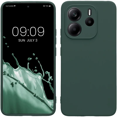 Afbeelding van kwmobile telefoonhoesje geschikt voor Xiaomi Redmi Note 14 4G Hoesje smartphone Precisie camera uitsnede In mosgroen