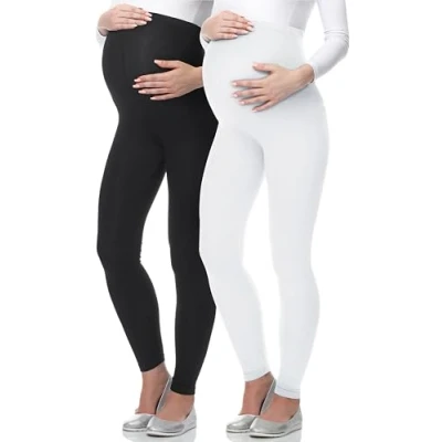 Afbeelding van BE Mammy BE20 283 LE Dames Zwangerschapsleggings Lang Katoen Elasthan Yogabroek Zwart XL