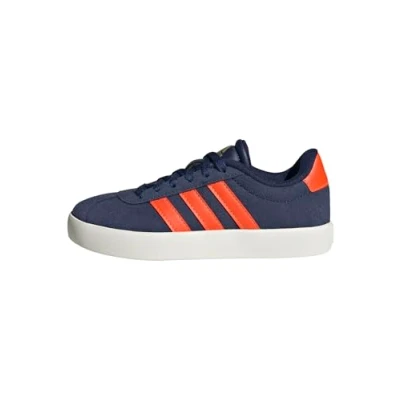 Afbeelding van adidas Vl Court 3.0 Kids Sneakers, uniseks, kinderen, Donkerblauw Impact Oranje Metallic Goud