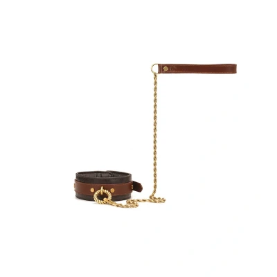 Afbeelding van Leren Halsband met riem Liebe Seele