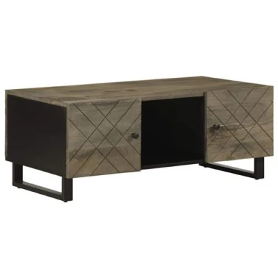 Afbeelding van vidaXL Salontafel 100x54x40 cm massief mangohout zwart