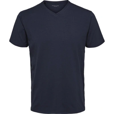 Afbeelding van Selected Homme Tshirt basic, Heren, Maat: Small, Navy blazer