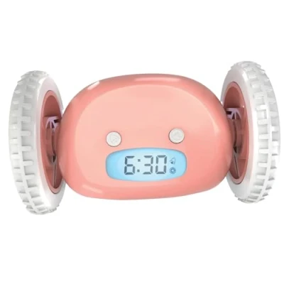 Afbeelding van Clocky Alarm Klok op Wielen Roze CL PINK