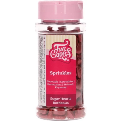 Afbeelding van FunCakes Suikerhartjes Bordeaux 800g Sprinkles Taartdecoratie