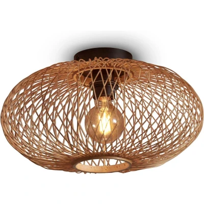 Afbeelding van GOOD&amp;MOJO Plafonniere Cango Bamboe Ø40cm Bruin