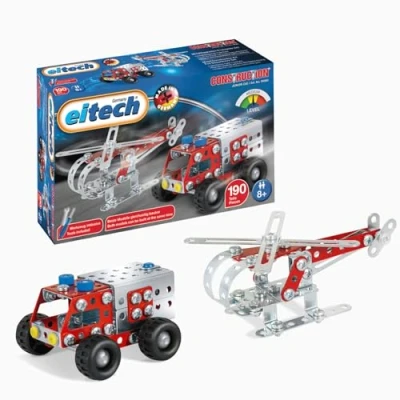 Afbeelding van Eitech Constructieset Brandweerauto Staal Zilver/rood 192 delig
