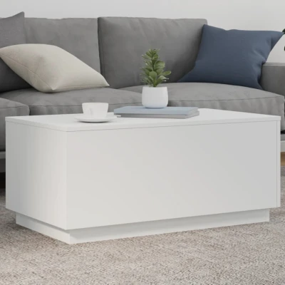 Afbeelding van Salontafel met LED verlichting 90x50x40 cm wit