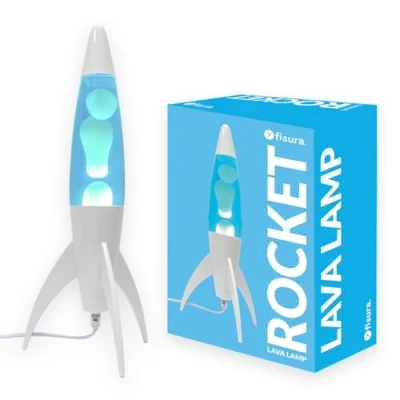 Afbeelding van Rocket Lavalamp Wit Met Witte Lava