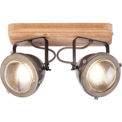 Afbeelding van Brilliant Carmen Wood 72029/84 Plafondspot LED GU10 50 W Hout, RVS (geborsteld)