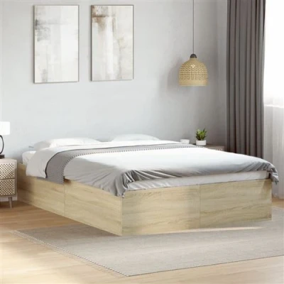 Afbeelding van vidaXL Bedframe bewerkt hout sonoma eikenkleurig 120x190 cm