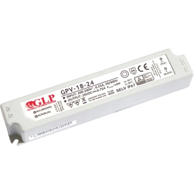 Afbeelding van 24 volt 18 watt 0,75 ampere LED voeding waterdicht