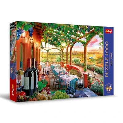 Afbeelding van Trefl Premium Plus Quality Puzzel Tea Time: Italiaanse wijngaard 1000 stukjes, geschilderde nostalgische fotoserie, perfect op elkaar afgestemde stukken, voor volwassenen en kinderen vanaf 12 jaar