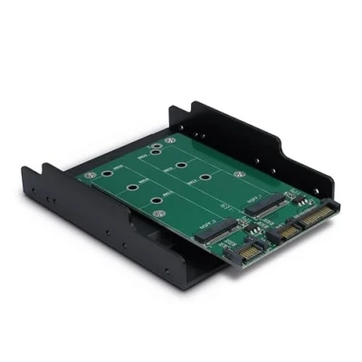 Afbeelding van Adapter 3,5 Slot 2x M.2 SATA &gt;2xSATA Inter Tech KT005B